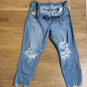 Distressed Blue Jeans
